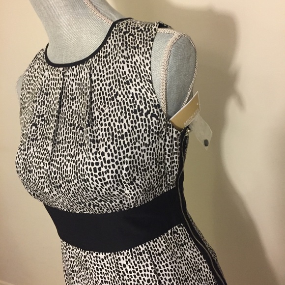 Michael Kors Black & Cream Silk Graffiti Dress - Picture 3 of 8